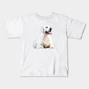 Golden Retriever White Puppy Dog Kids T-Shirt